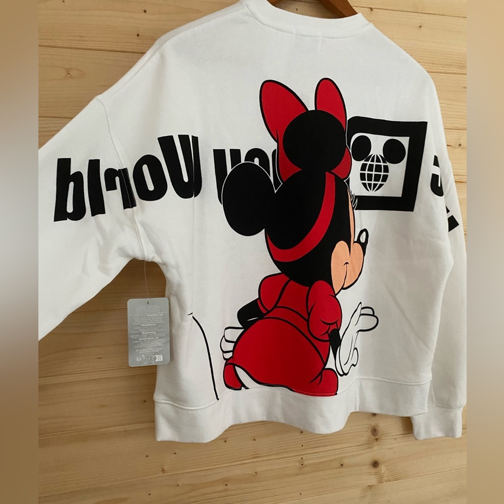 SOLD | WDW Minnie Mouse Double-Sided White XS Whimsical Pullover Crewneck Sweat… - Picture 4 of 15